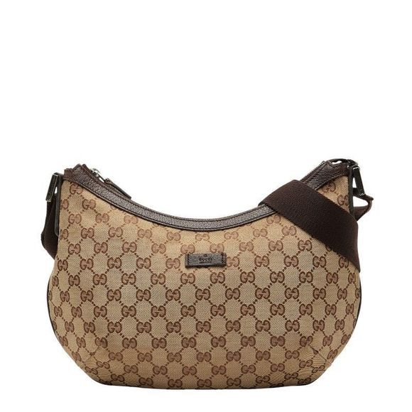 Gucci GG Campus Crossbody Shoulder Bag 181092 Brown Canvas Leather Women's Gucci - Picture 1 of 9